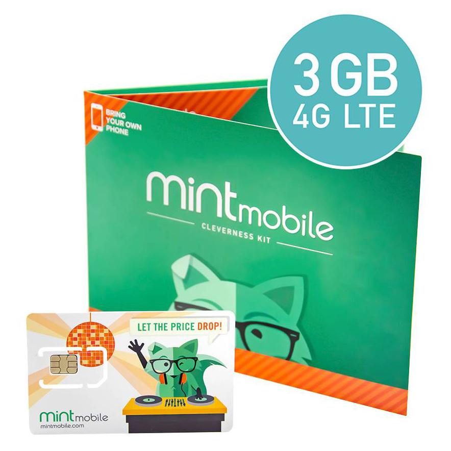 12-Months Mint Mobile 3GB Data with Unlimited Text Talk for $150
