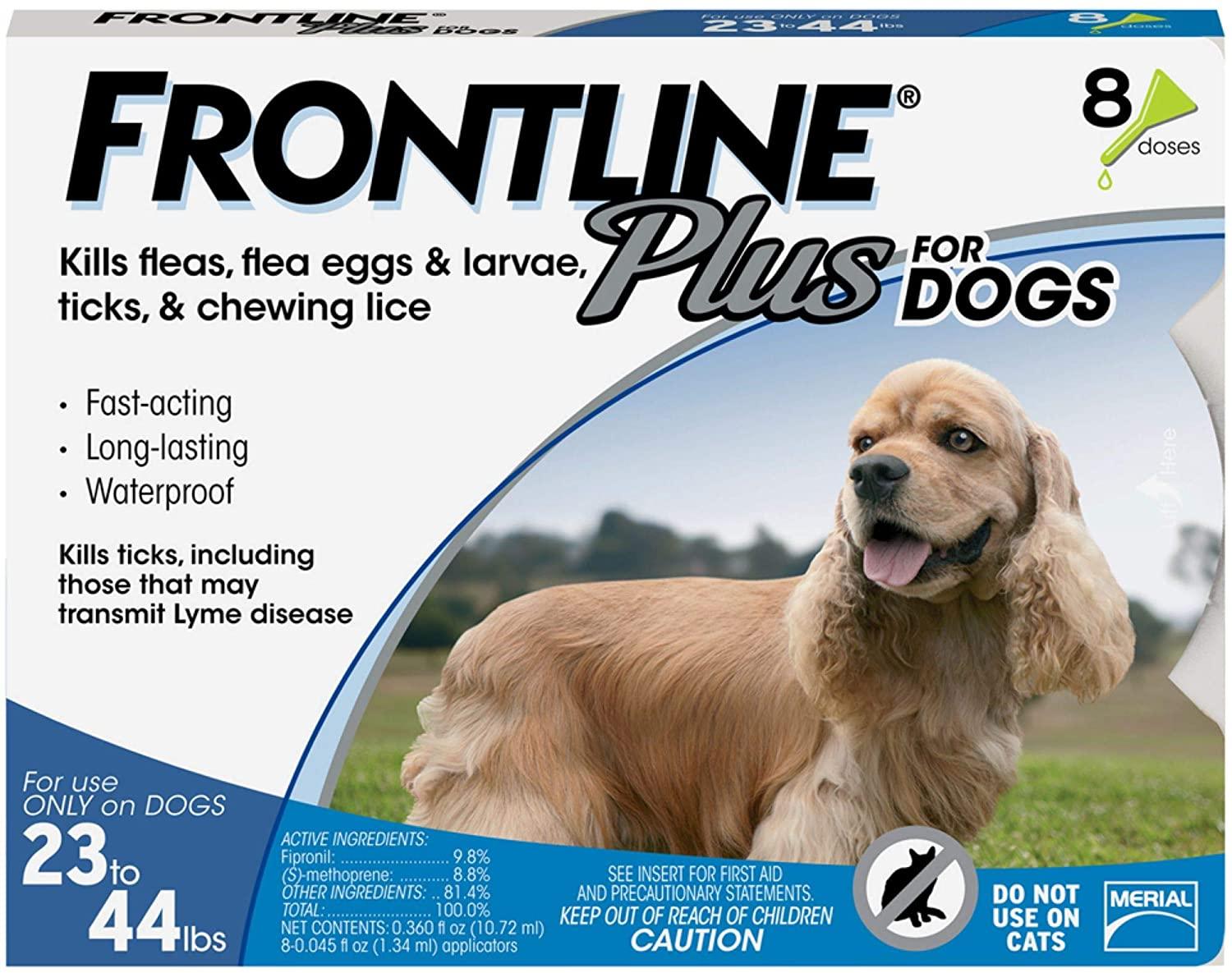 Frontline Plus 8-Dose Flea & Tick Treatment for Dogs for $46.42 Shipped