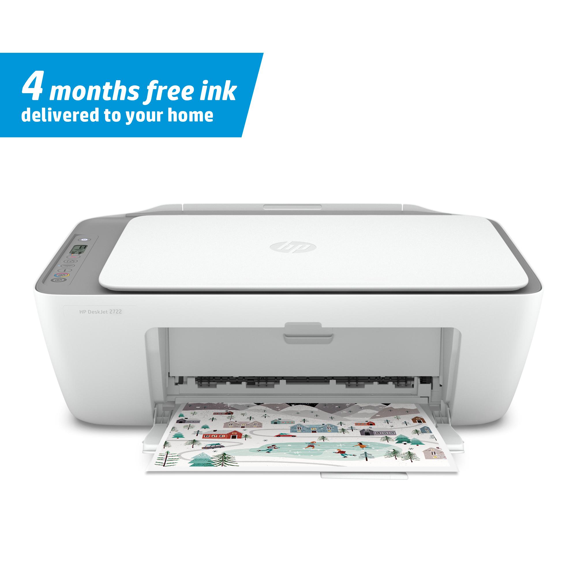 HP DeskJet 2722 All-in-One Wireless Color Inkjet Printer for $24