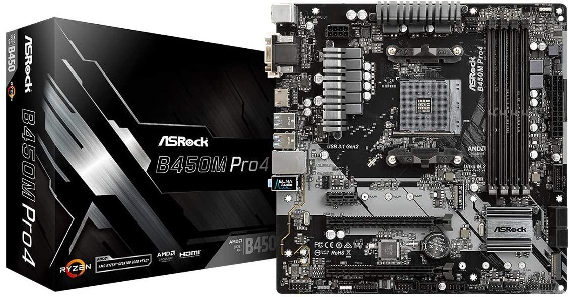 ASRock B450M PRO4 Promontory Micro ATX AM4 Motherboard for $64.99 Shipped