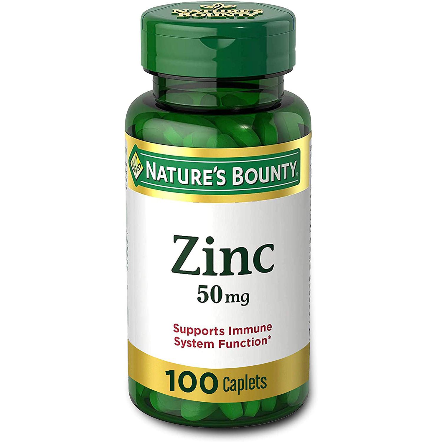 100 Natures Bounty 50mg Zinc Caplets for $3.29 Shipped
