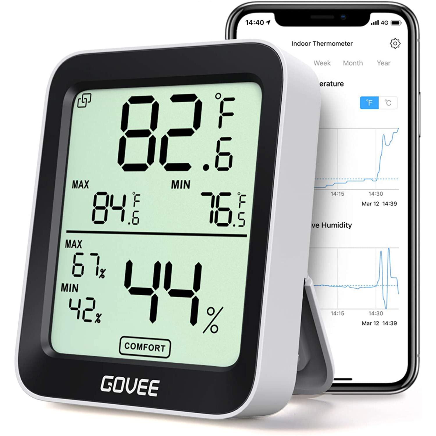Govee Indoor Smart Thermometer and Humidity Gauge for $7.79