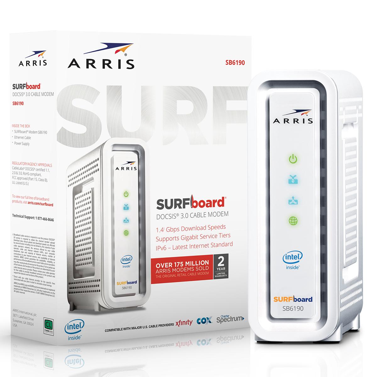 Arris Surfboard SB6190 Docsis 3.0 Xfinity Comcast Cable Modem for $56.62 Shipped