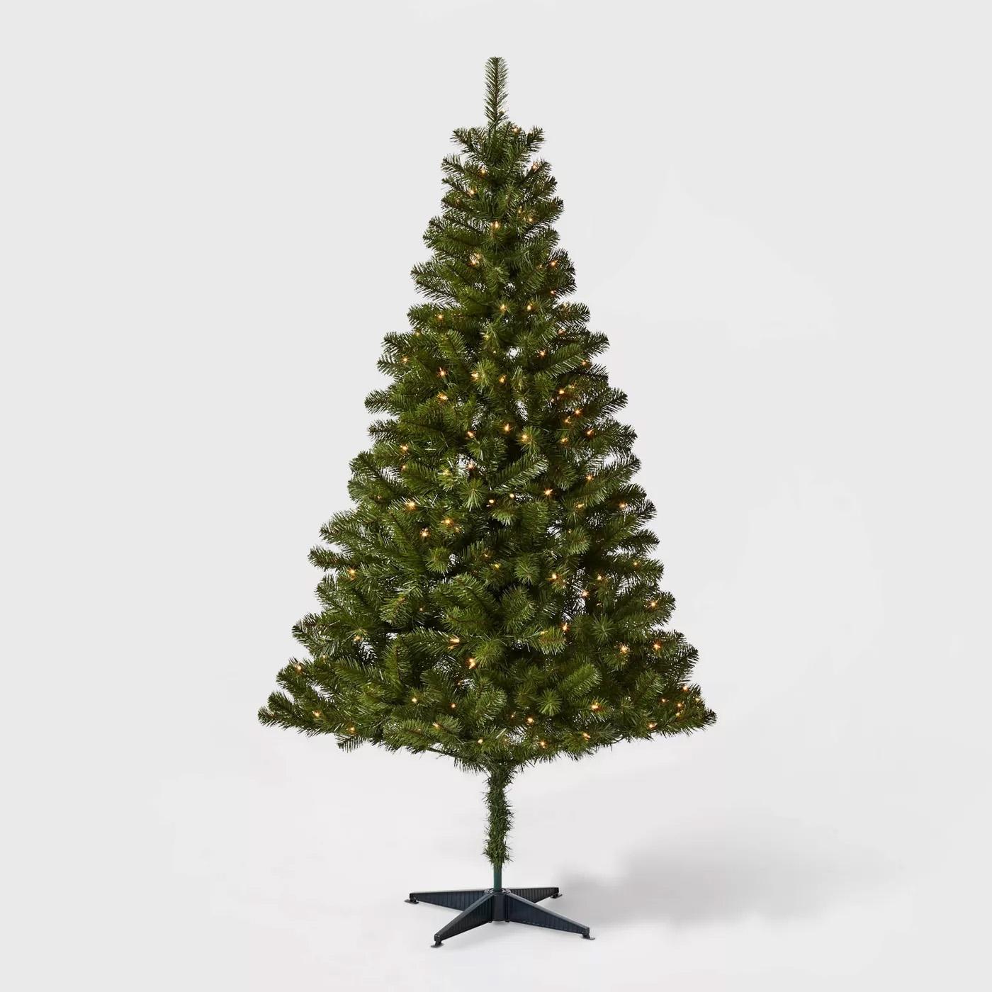 6ft Pre-lit Alberta Spruce Artificial Christmas Tree for $30