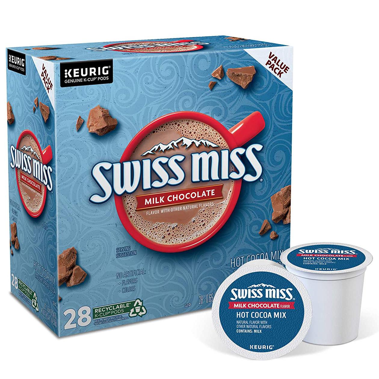 Swiss Miss Milk Chocolate Hot Cocoa Keurig Single Serve K Cup Pods