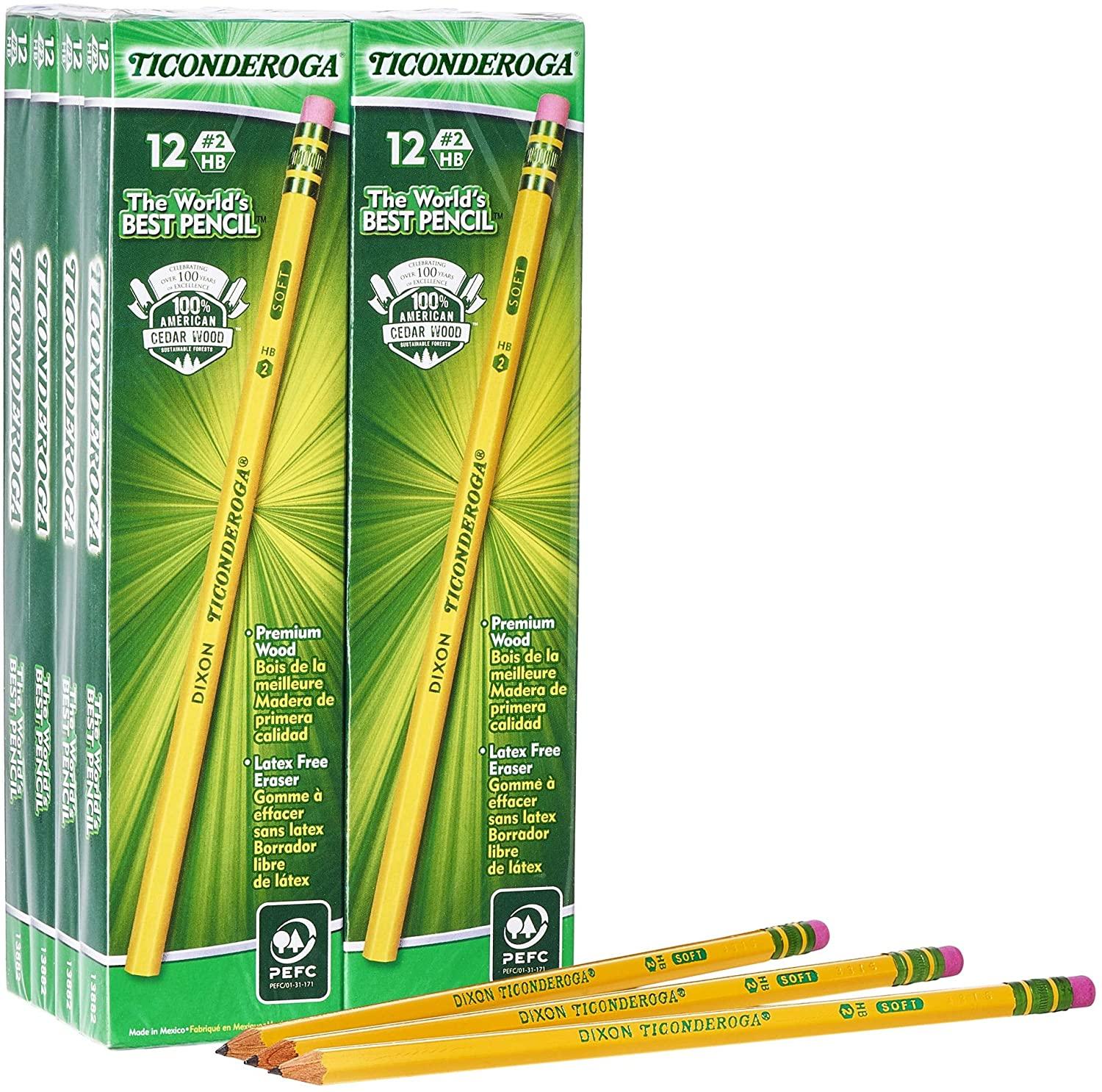 96 Ticonderoga Unsharpened Wood-Cased Graphite Pencils for $4.97