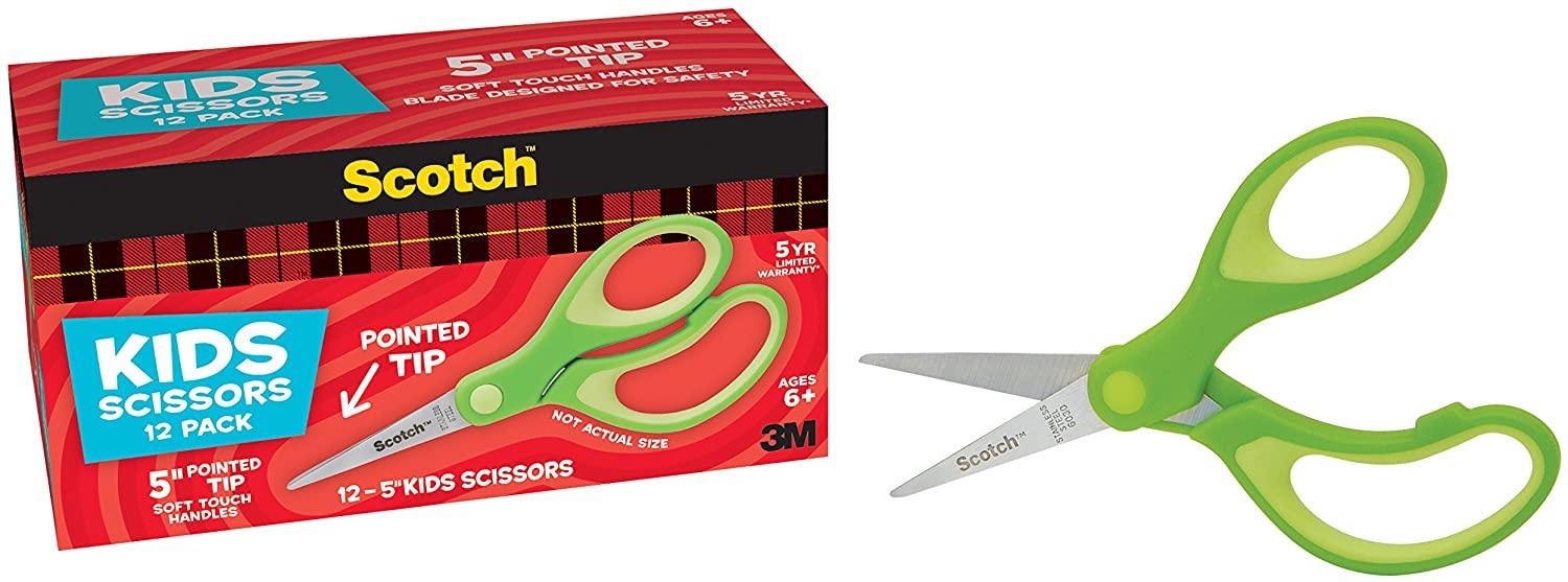 12 Scotch Soft Touch Pointed Kid Scissors for $4.98