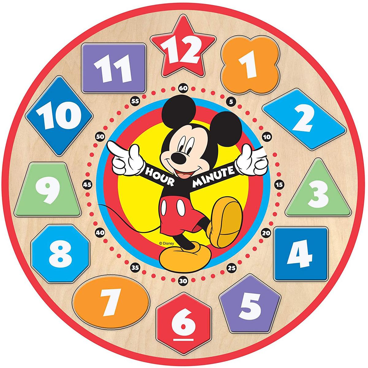 Melissa and Doug Disney Mickey Mouse Wooden Shape Clock for $6.97