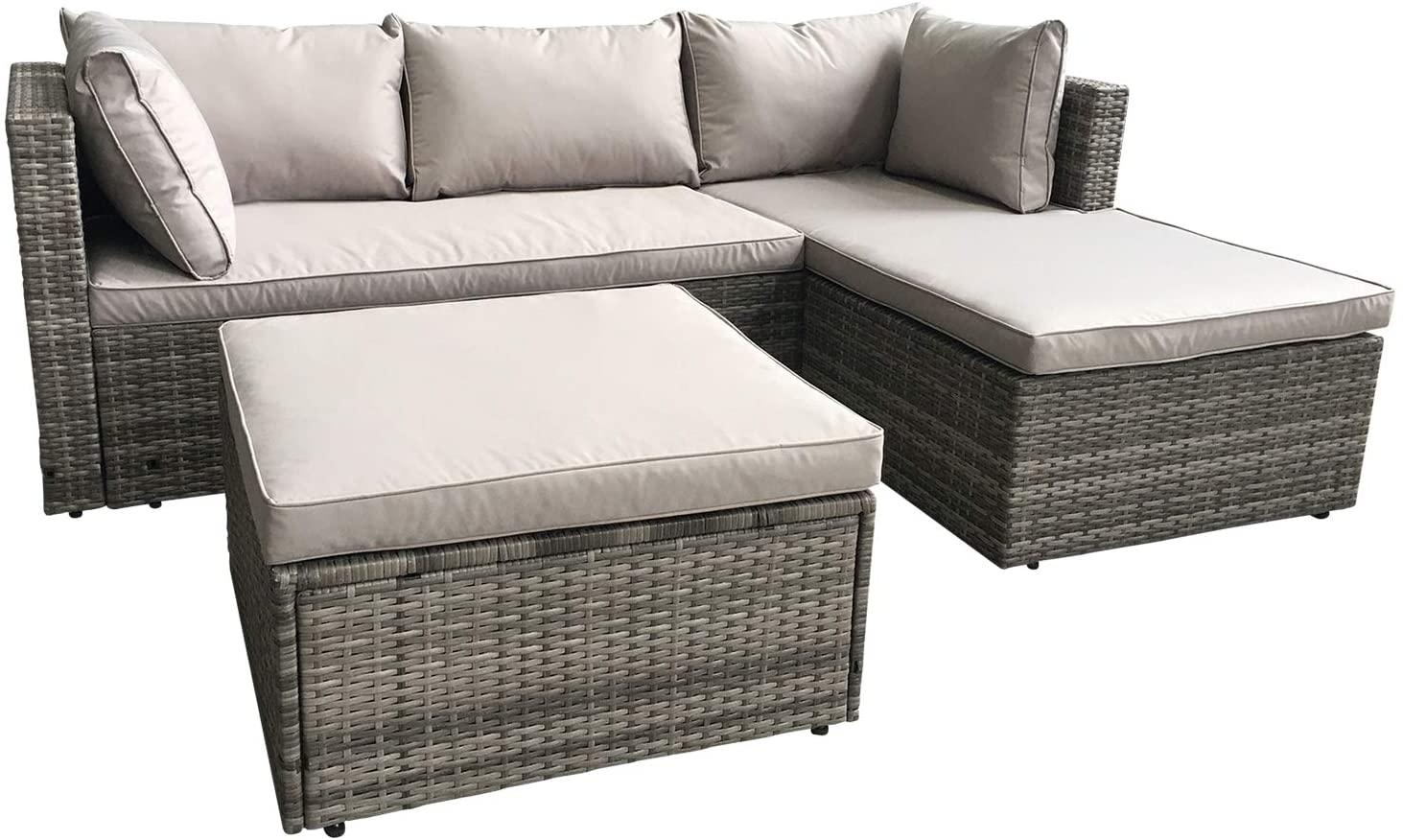 AmazonBasics Outdoor Patio Garden 3-Piece Sofa Lounge Set for $349.88 Shipped