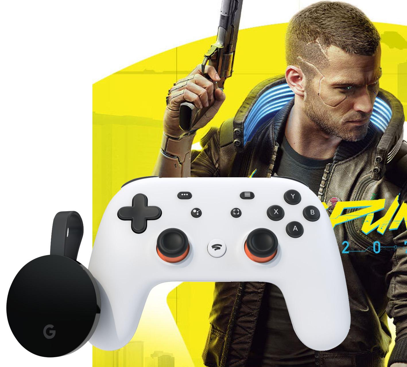 Stadia Controller + Chromecast Ultra + Cyberpunk 2077 for $59.99