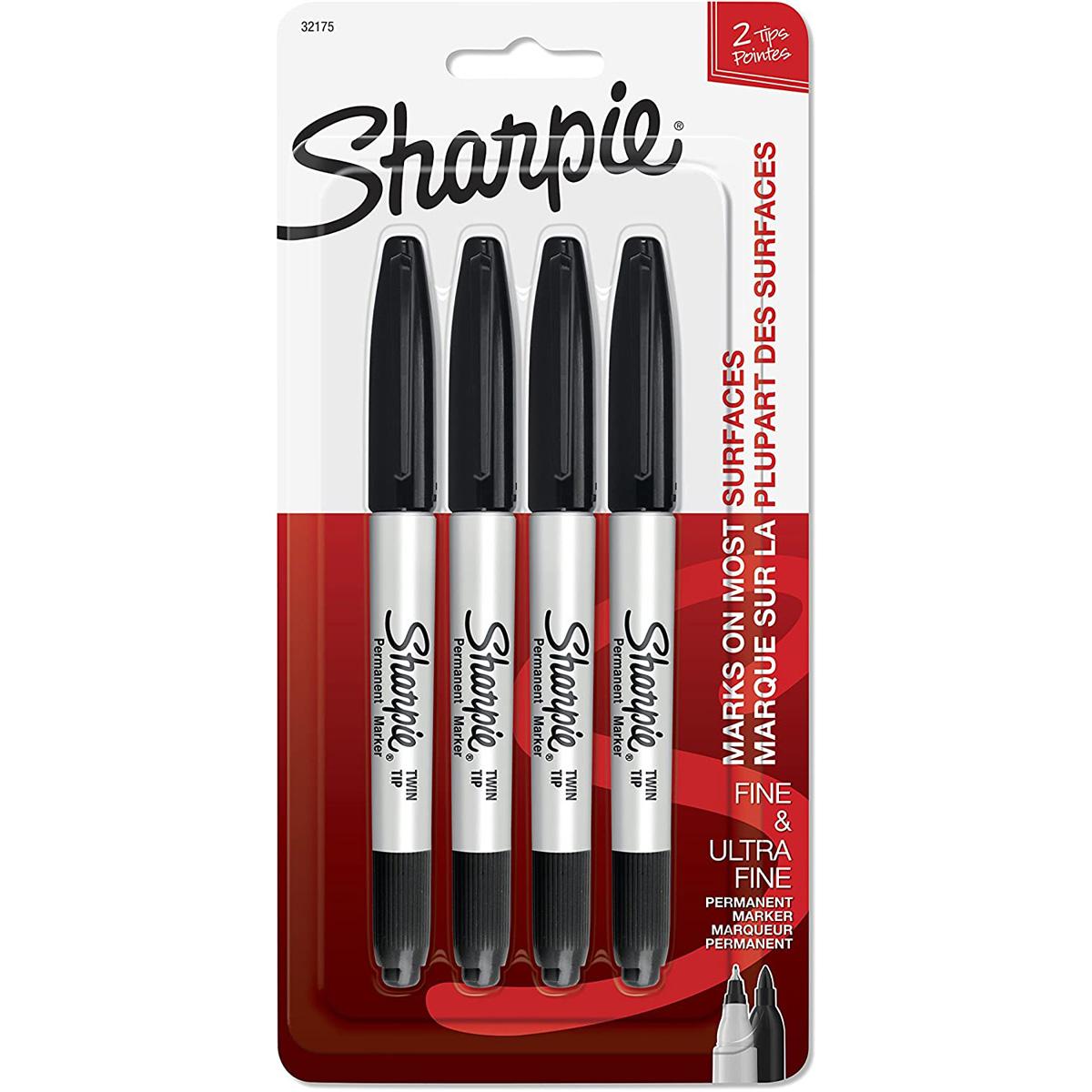 4 Sharpie Twin Tip Permanent Markers for $4.89