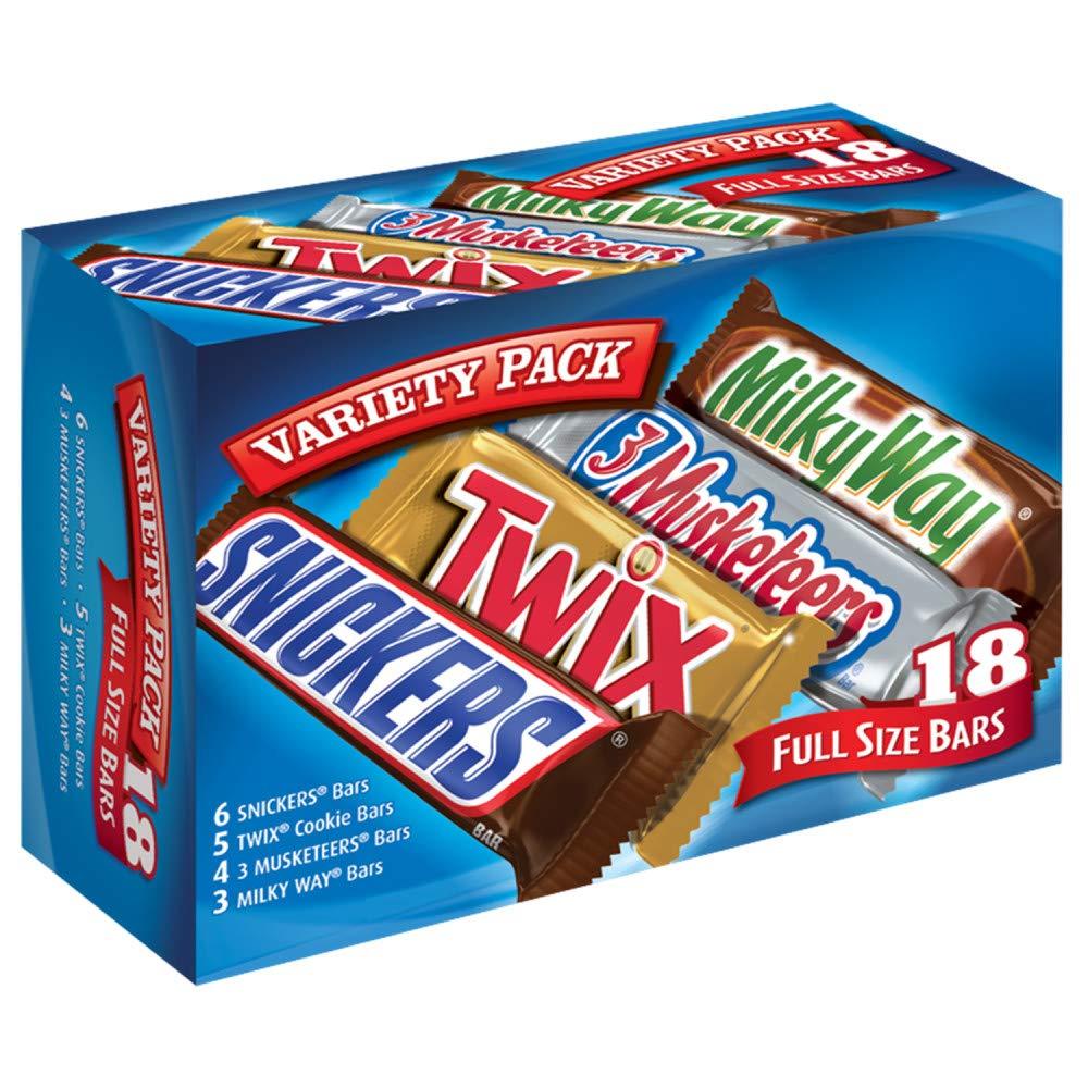18 Snickers Twix 3 Musketeers Milky Way for $9.83 Shipped
