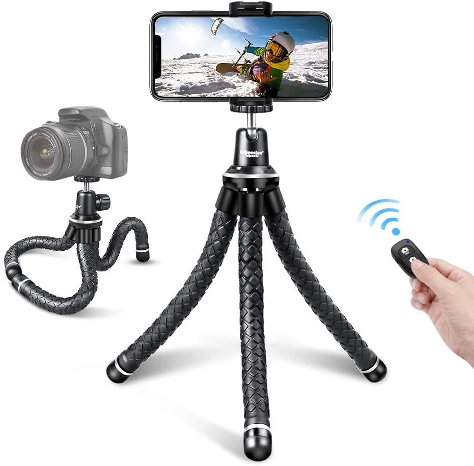 Flexible Cell Phone Tripod with Wireless Shutter for $8