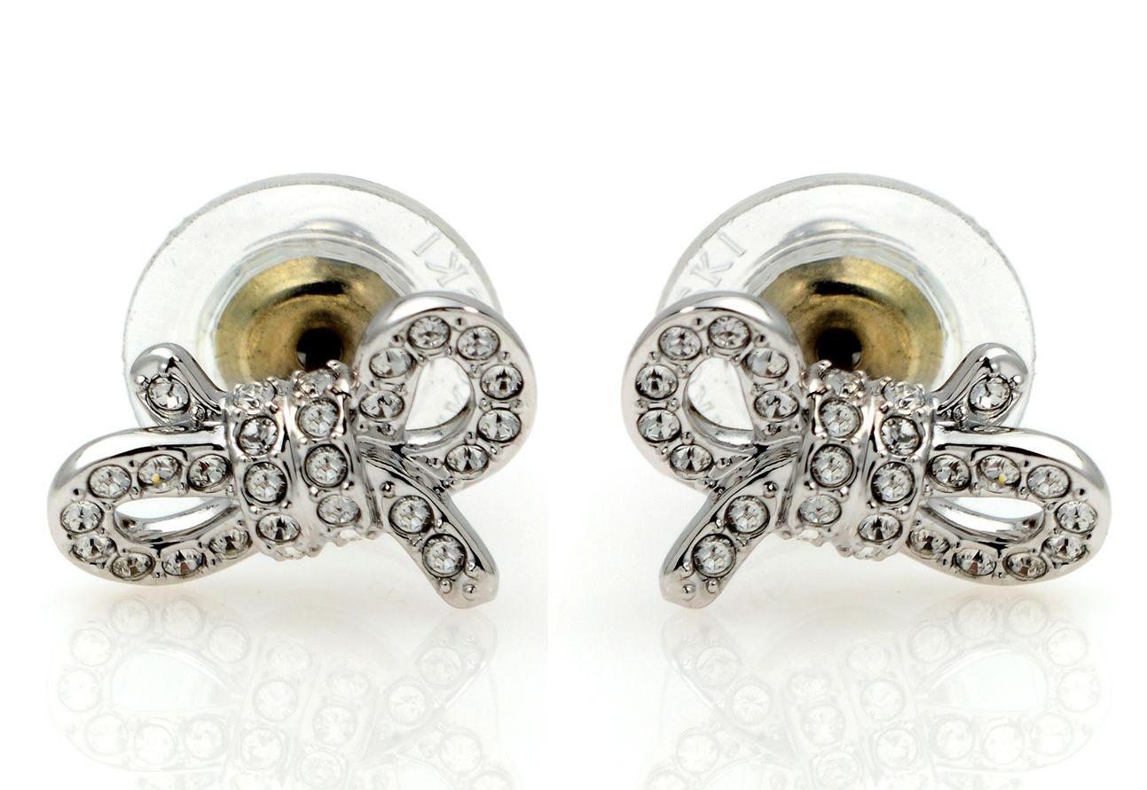 Swarovski Lifelong Bow Rhodium Plated Crystal Earrings for $19.20 Shipped