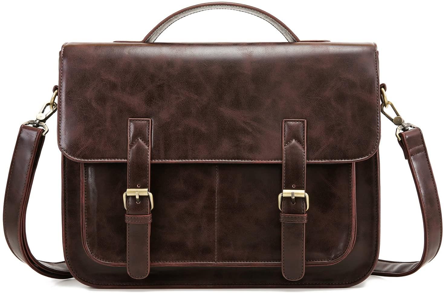 Ecosusi Messenger Bag PU Leather Laptop Briefcase for $10 Shipped