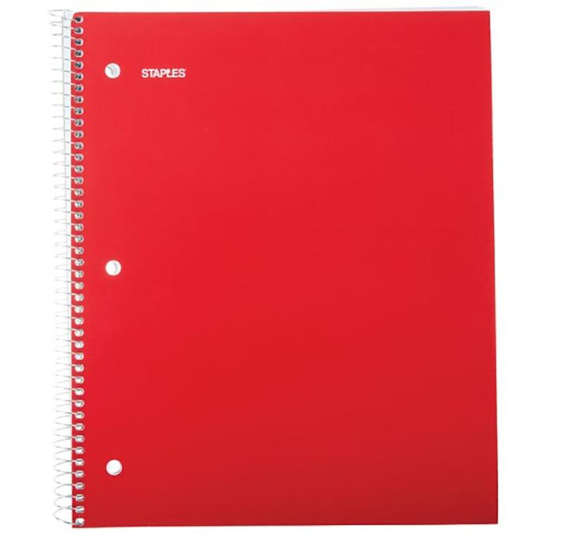 Staples 1-Subject Wide Ruled Notebook for $0.76 Shipped