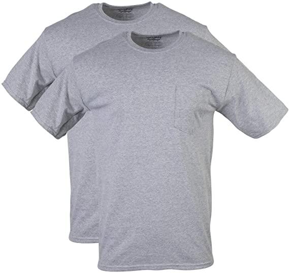 2 Mens Gildan DryBlend Workwear T-Shirts with Pocket for $4.75