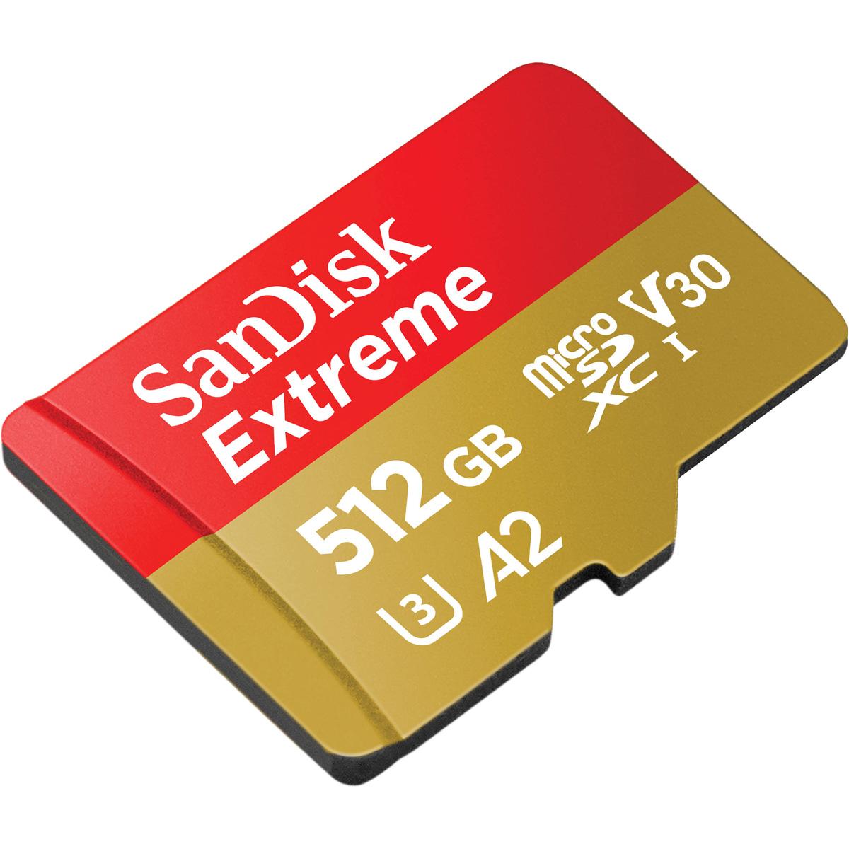 SanDisk 512GB C10 U3 A2 4K Extreme microSDXC Memory Card for $79.99 Shipped