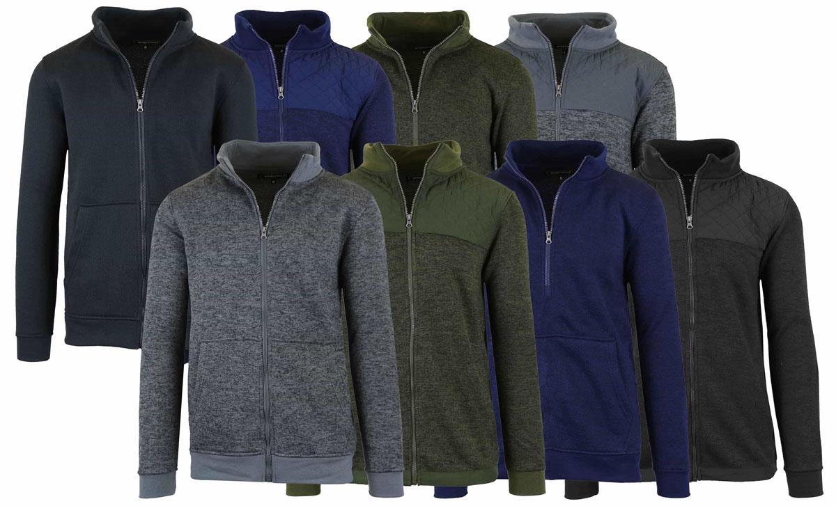 3 AB Mens Marled Fleece Zip Sweater for $28.99 Shipped