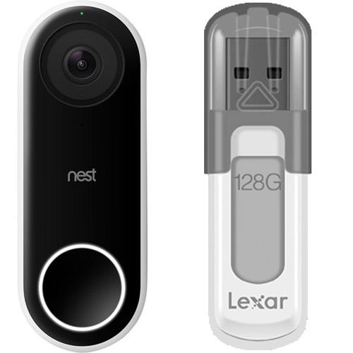 Google Nest Hello Doorbell with 128GB Lexar JumpDrive USB for $149.99 Shipped