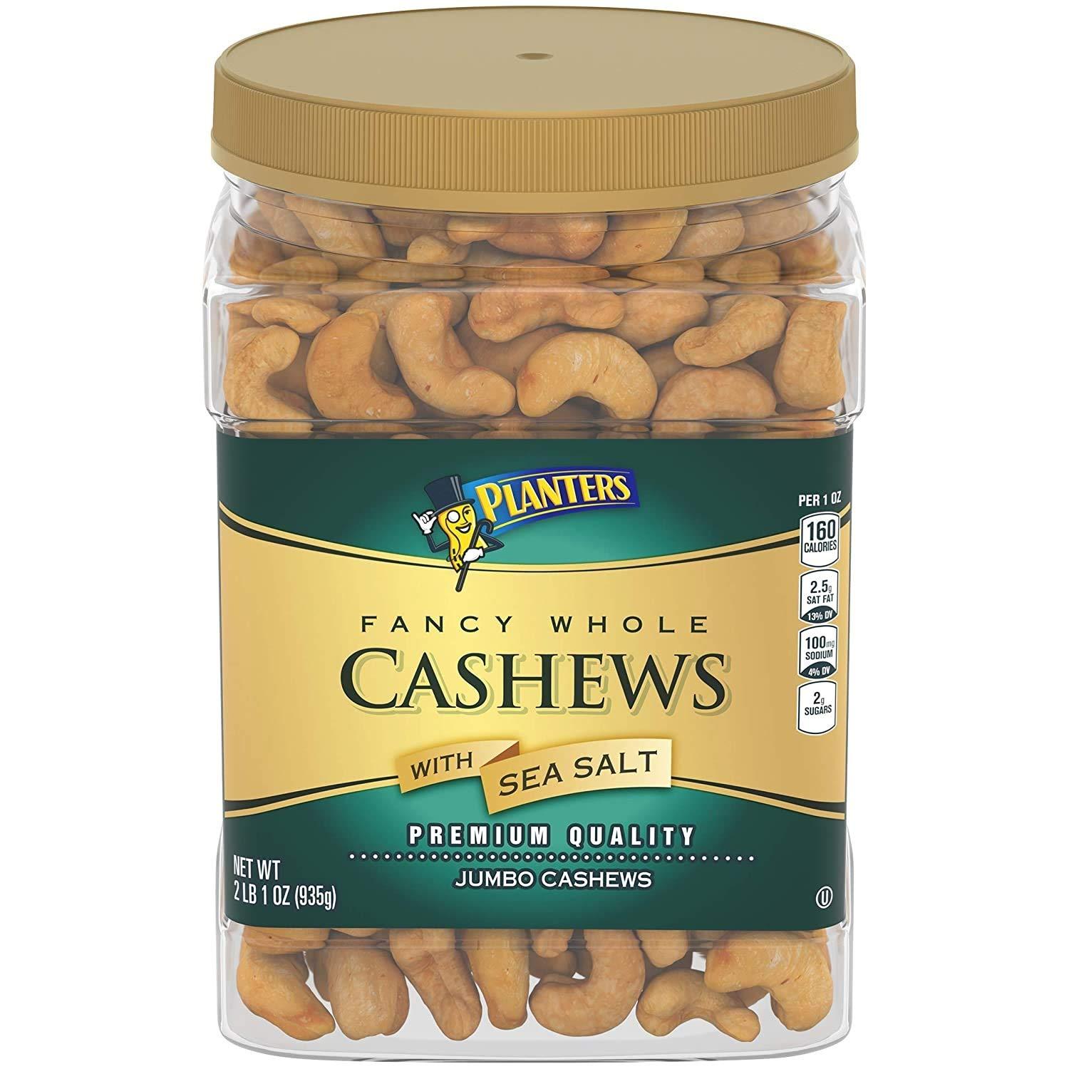 33Oz Planters Fancy Whole Cashews with Sea Salt for $11.93 Shipped