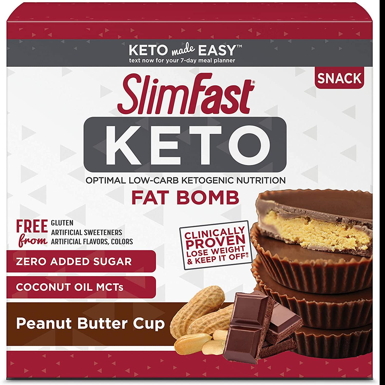 14 SlimFast Keto Fat Bomb Peanut Butter Cup Snacks for $7.49 Shipped