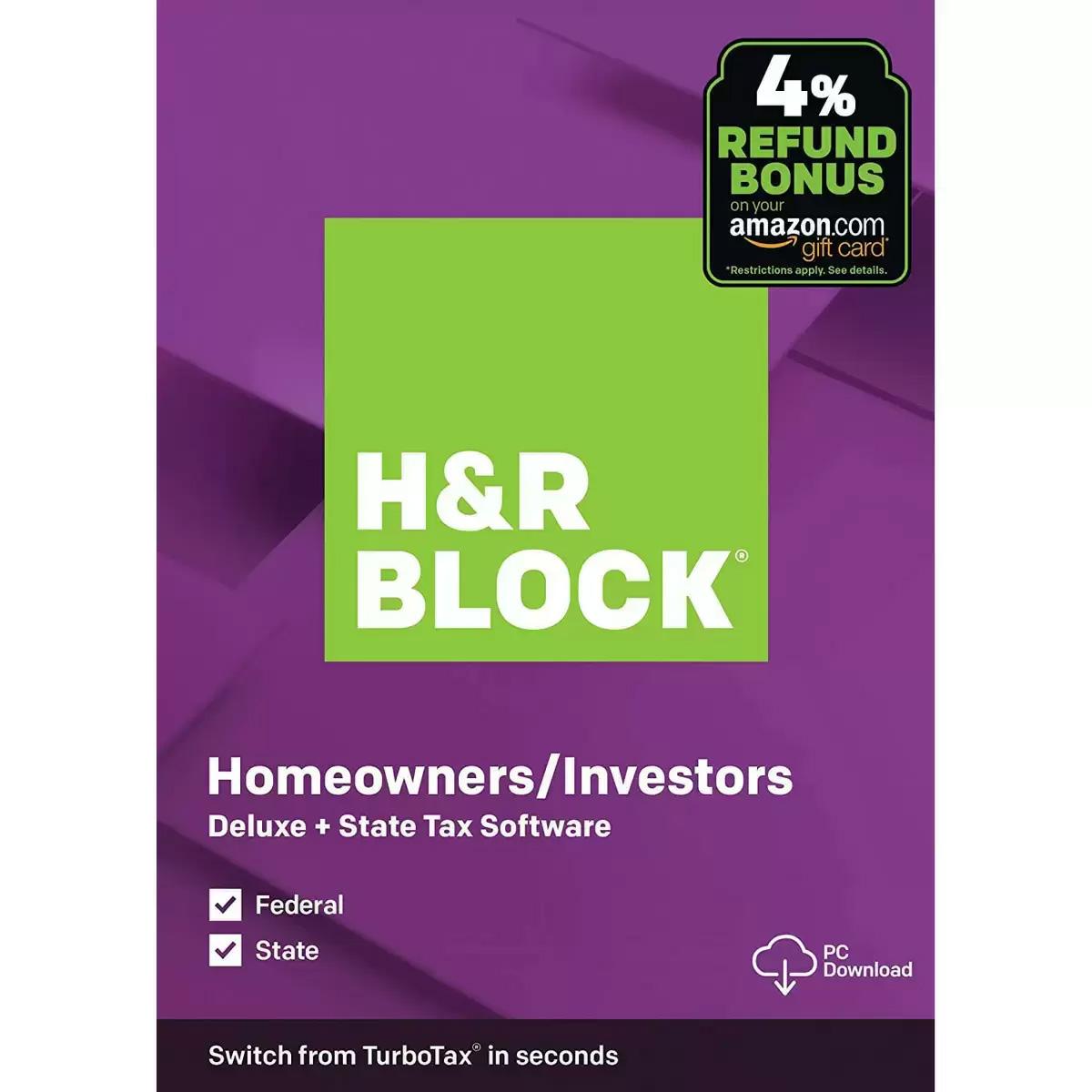 H&R Block Tax Software Deluxe 2020 for $16.99