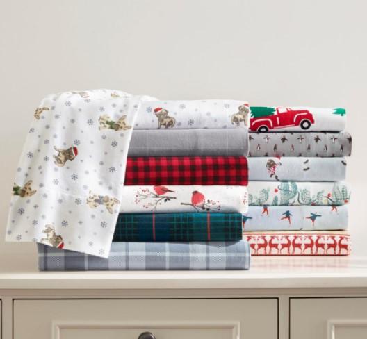 4-Piece Home Decorators Collection Cotton Flannel Bed Sheet Set for $19.99
