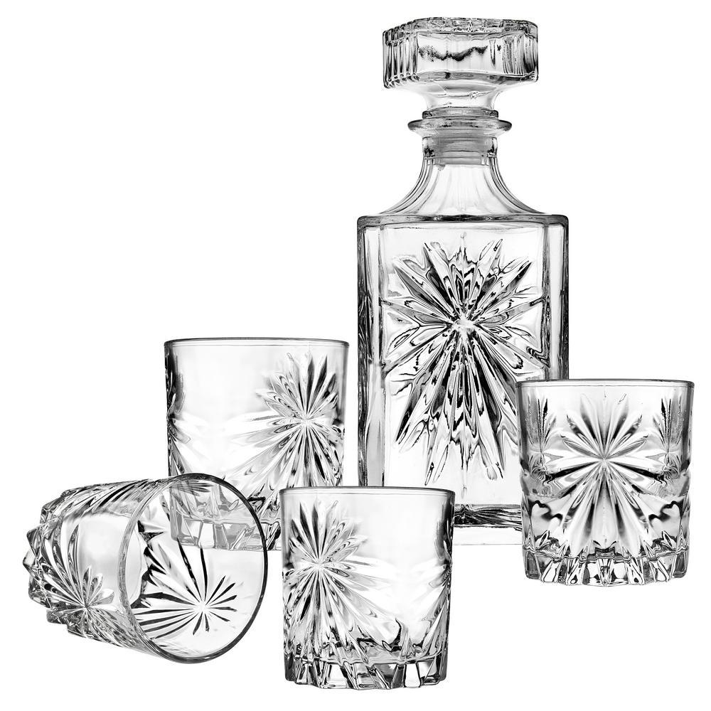 5-Piece Studio Silversmith Starburst Whiskey Decanter Set for $16.98