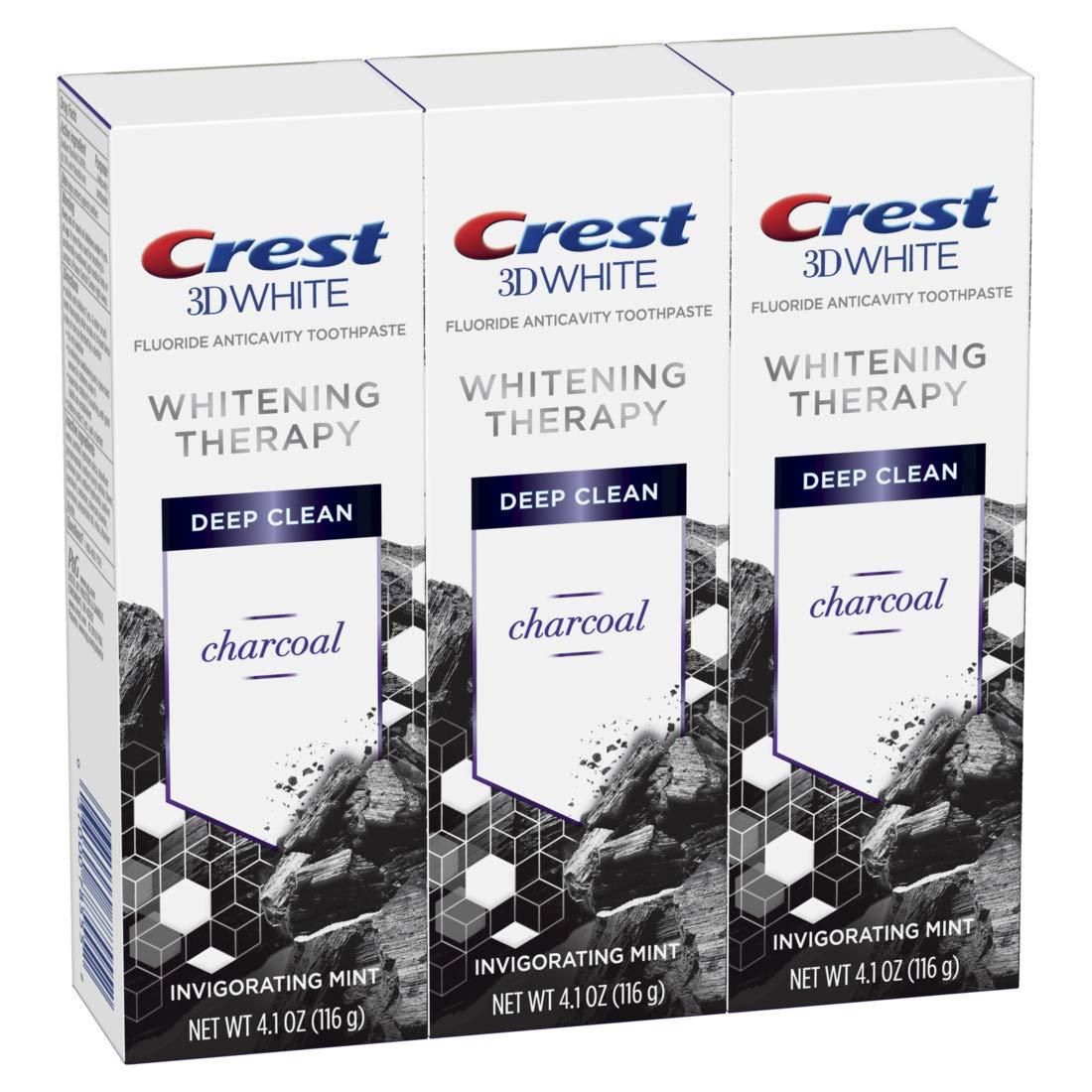 3 Crest 3D White Deep Clean Whitening Therapy Charcoal Toothpastes for $9.49