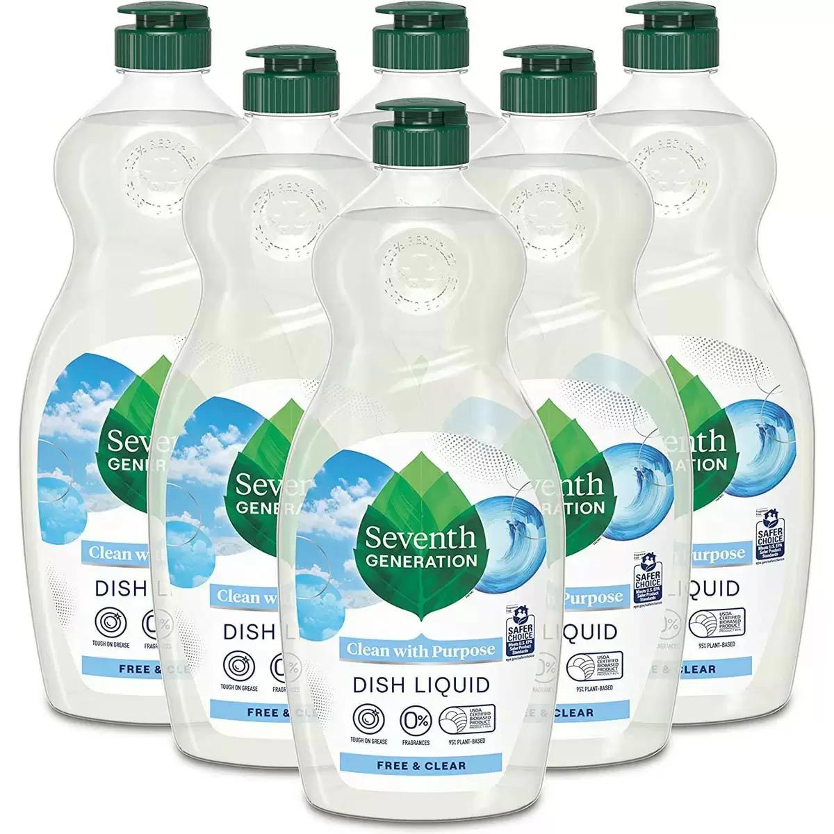 Seventh Generation Clear Dish Liquid Soap 6 Pack for $12.93