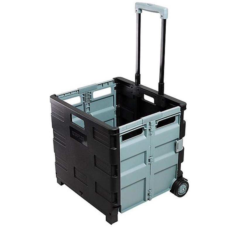 Staples 30-Quart Durable Expanding Folding Crate on Wheels for $14.99 Shipped