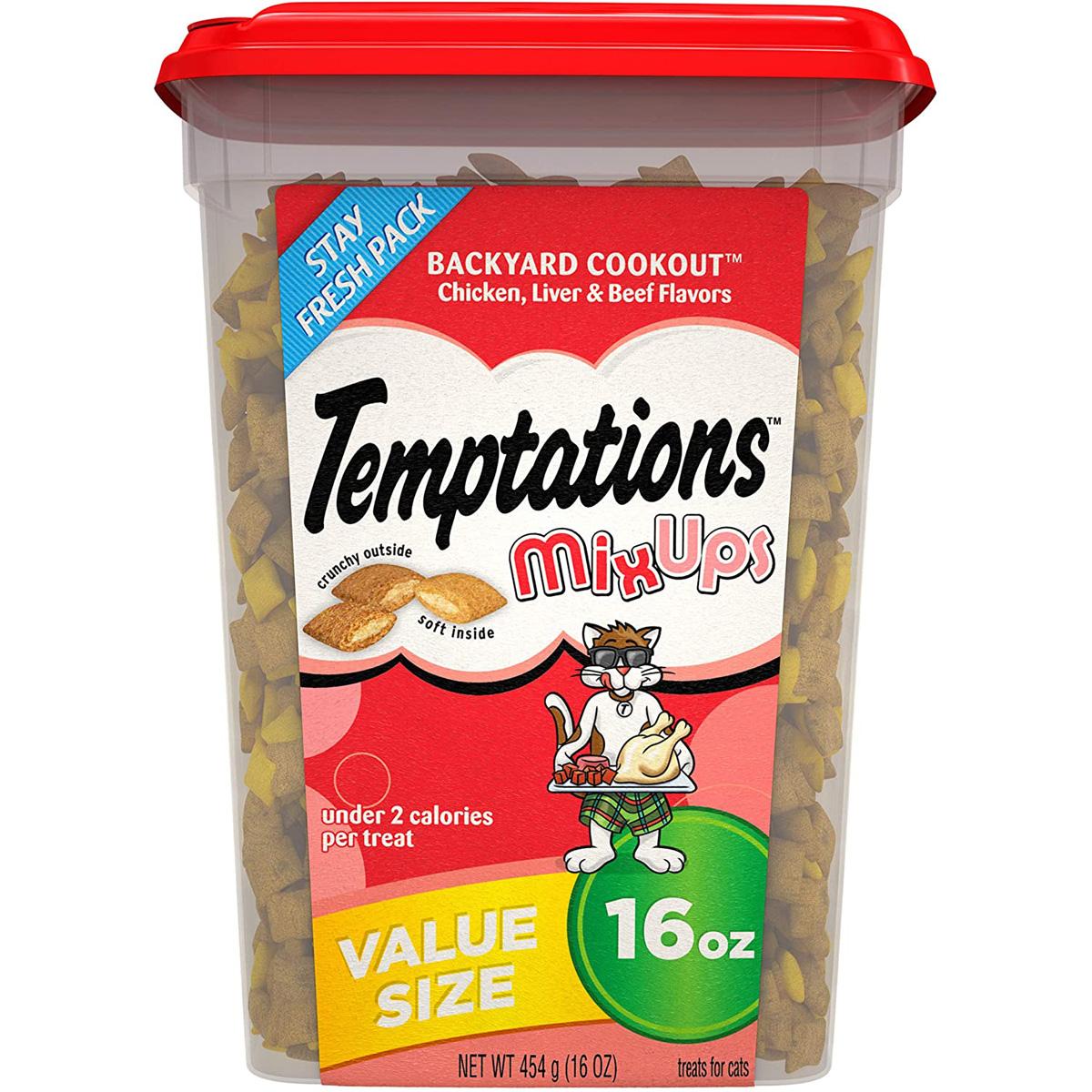 16oz Temptations Mixups Crunchy and Soft Cat Treats for $3.94 Shipped