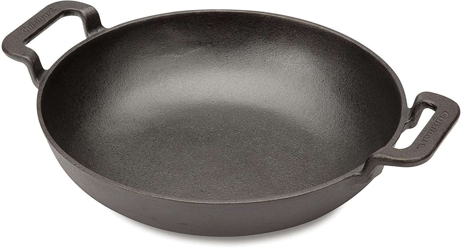 10in Cuisinart Pre-seasoned Cast Iron Grilling Wok for $21.86