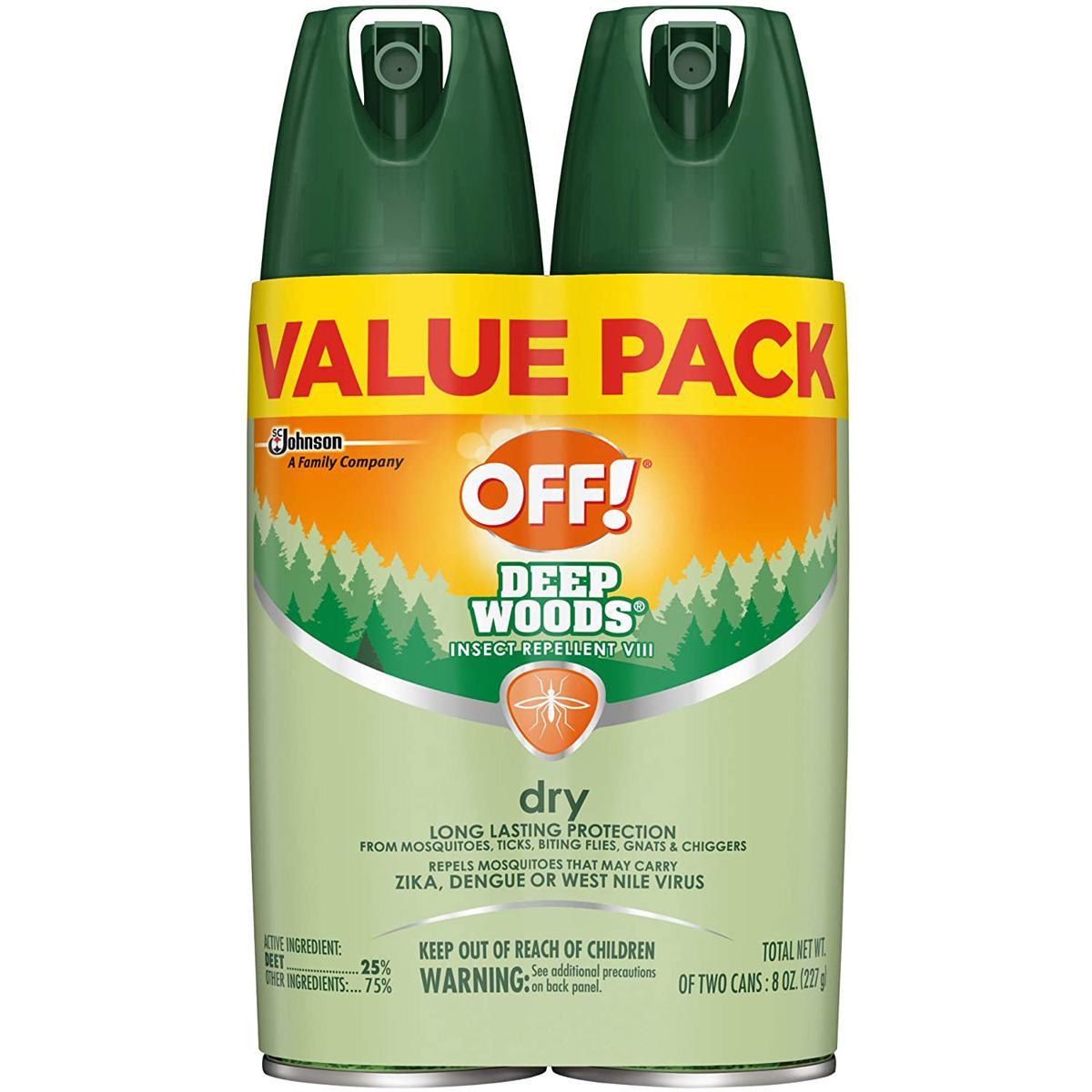 2 Cans OFF Deep Woods Insect Repellent VIII Drytouch Spray for $5.60 Shipped