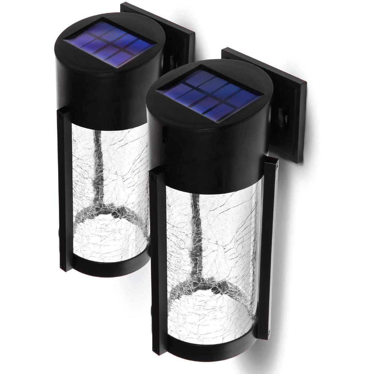 Home Zone 2-Pack Solar Decorative Glass Sconce Lights for $17.99 Shipped