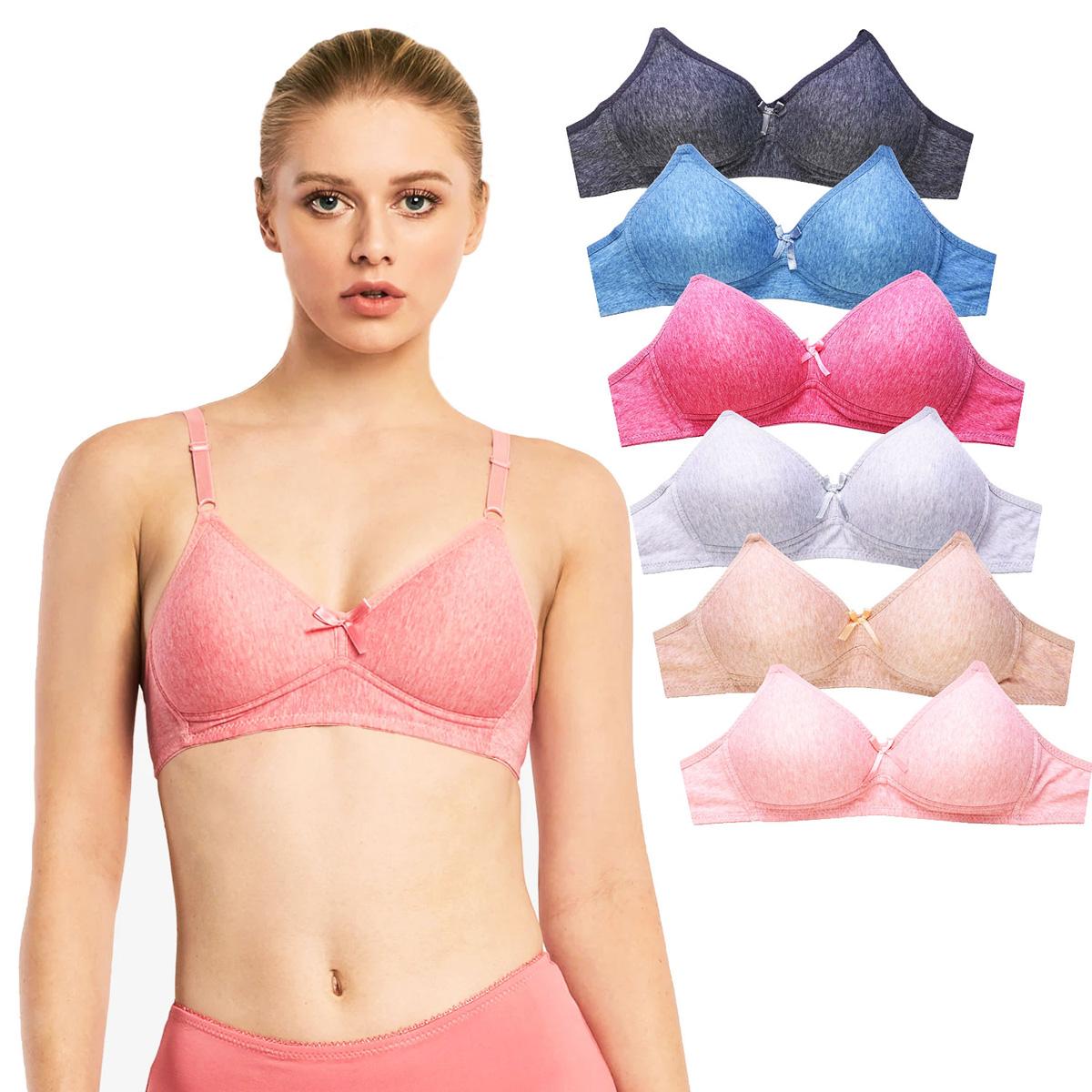 6 Ladies No Wire Plain Cotton Bra for $18.39 Shipped