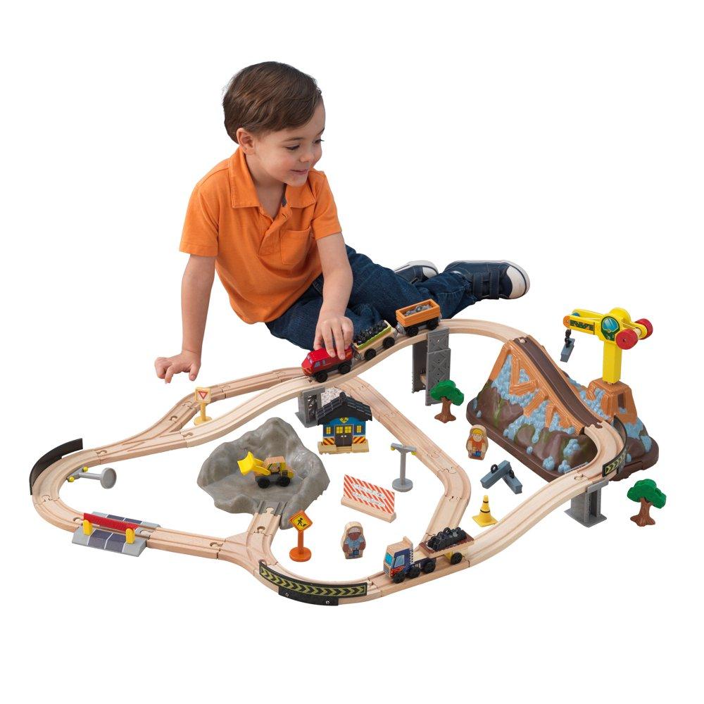 61-Piece KidKraft Bucket Top Construction Wooden Train Set for $21.64