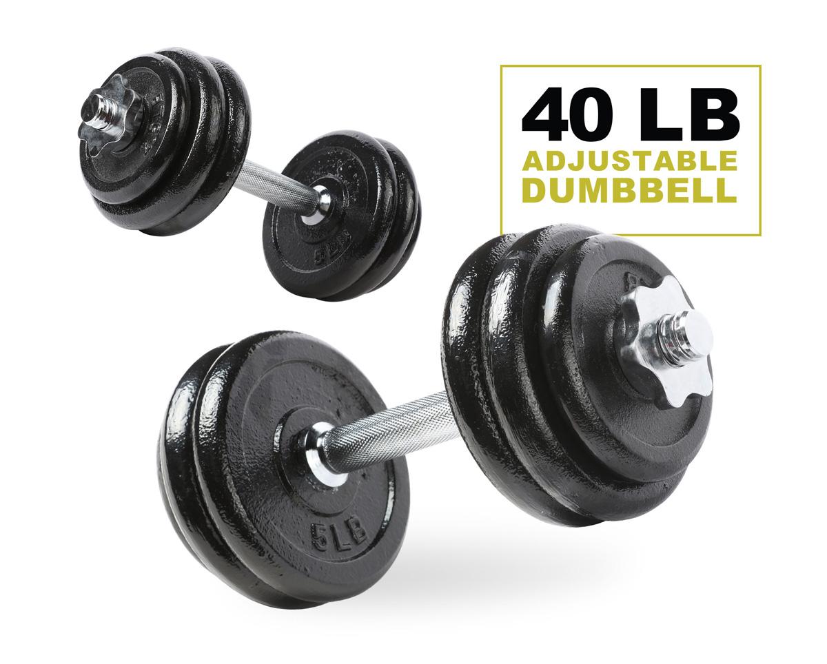 40lbs Adjustable Iron Dumbbell Set for $49.99 Shipped
