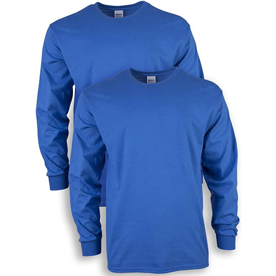 2 Gildan Mans Cotton Long Sleeve T-Shirts for $11.99