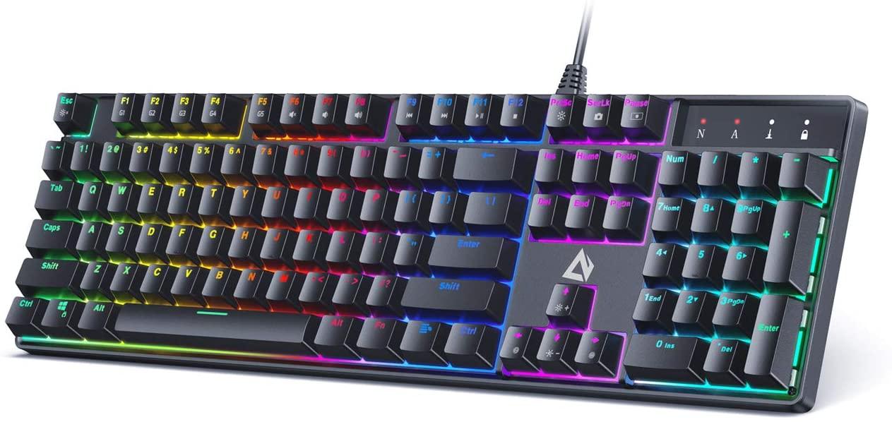 Aukey 104-Key Backlit Gaming Mechanical Keyboard for $26.99 Shipped