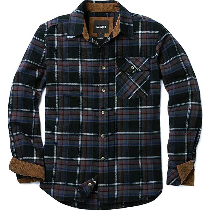 CQR Mens All Cotton Flannel Shirt for $21.58