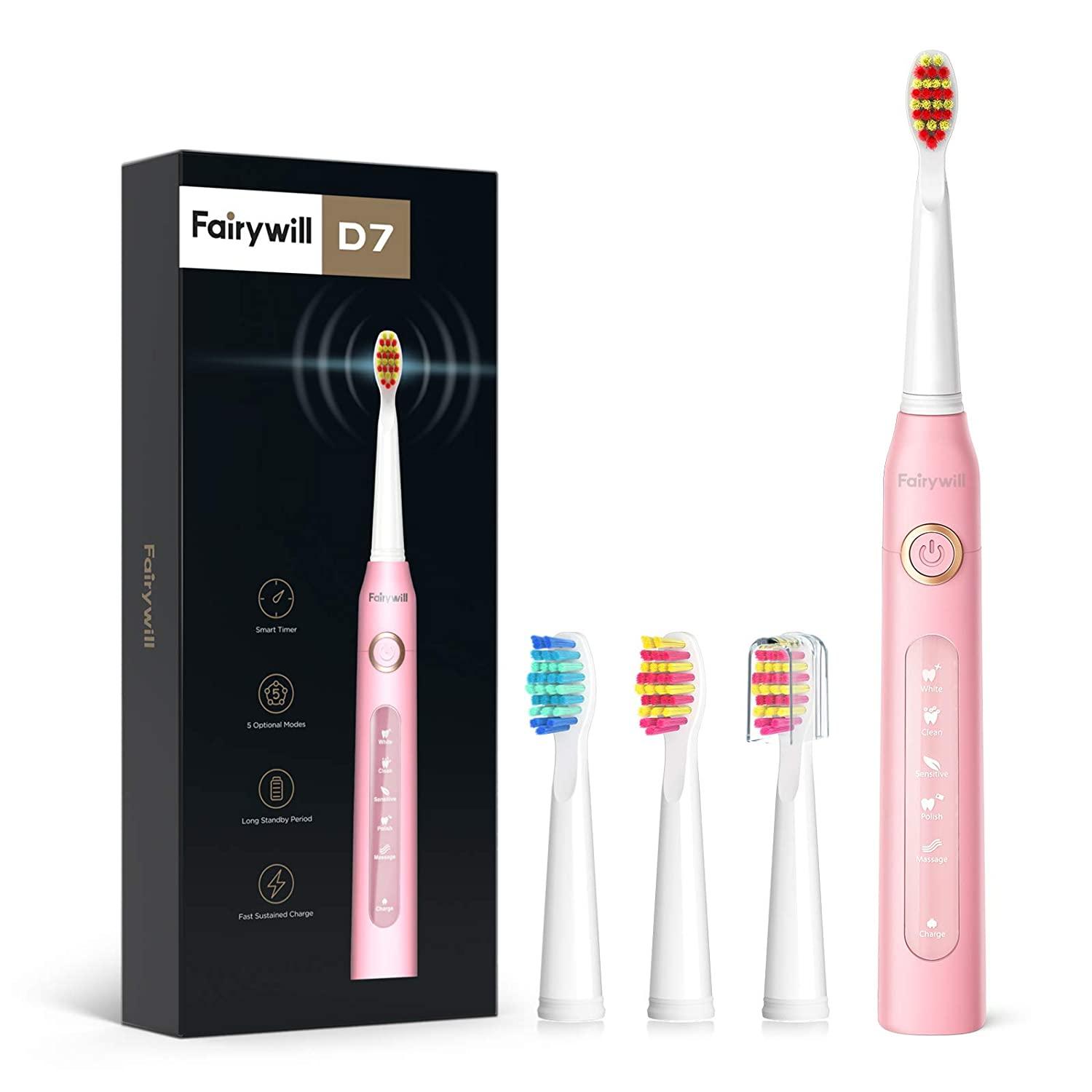 Fairywill UltraSonic Powered Electric Toothbrush for $19.95