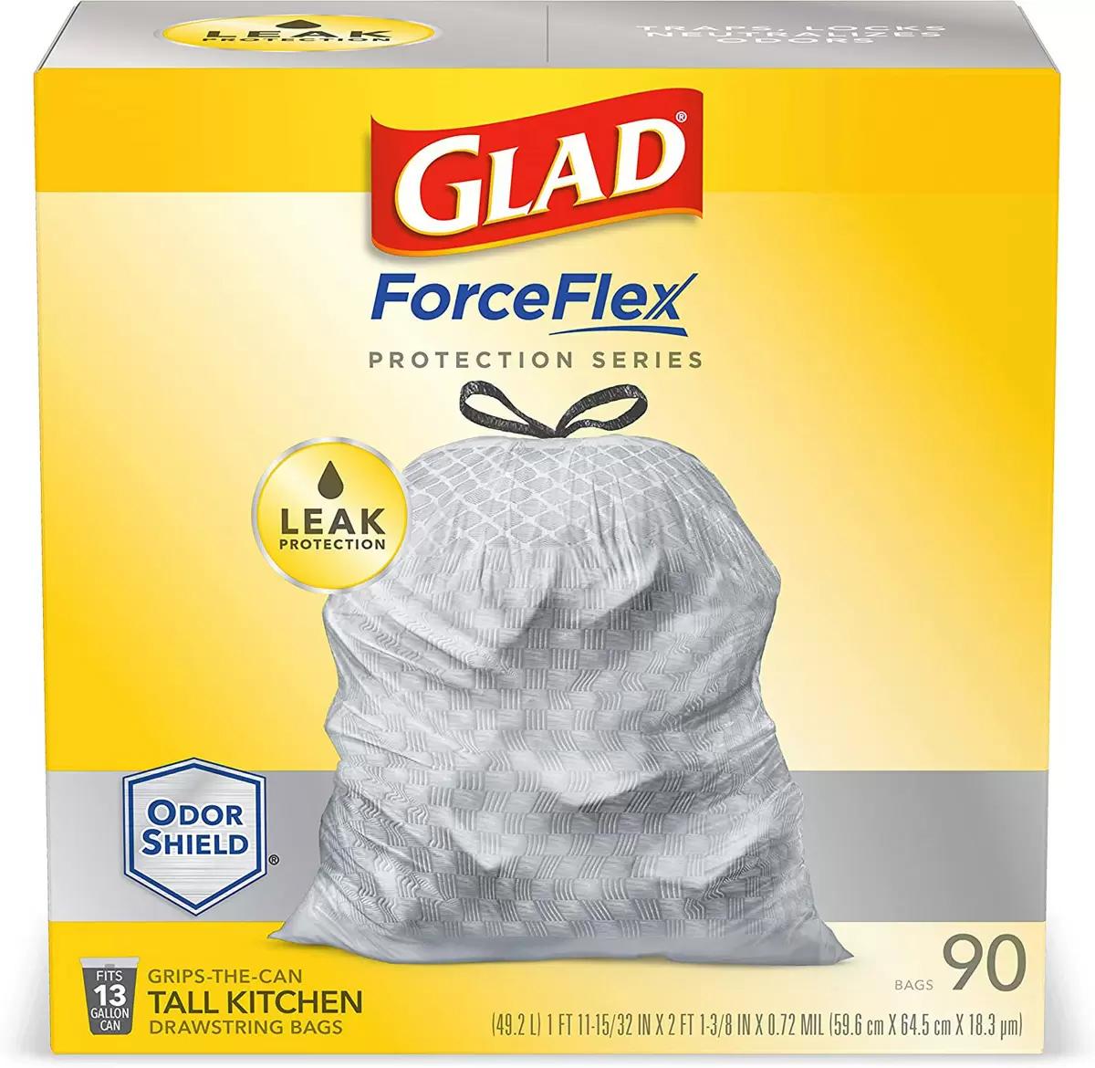 90 Glad ForceFlex Tall Kitchen Drawstring Trash Bags for $9.78 Shipped