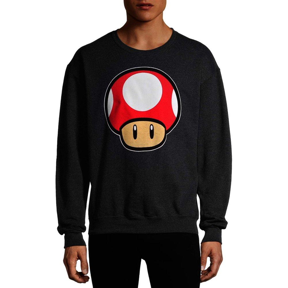 Nintendo Mens Mario Kart Power Up Graphic Fleece Sweatshirt for $15
