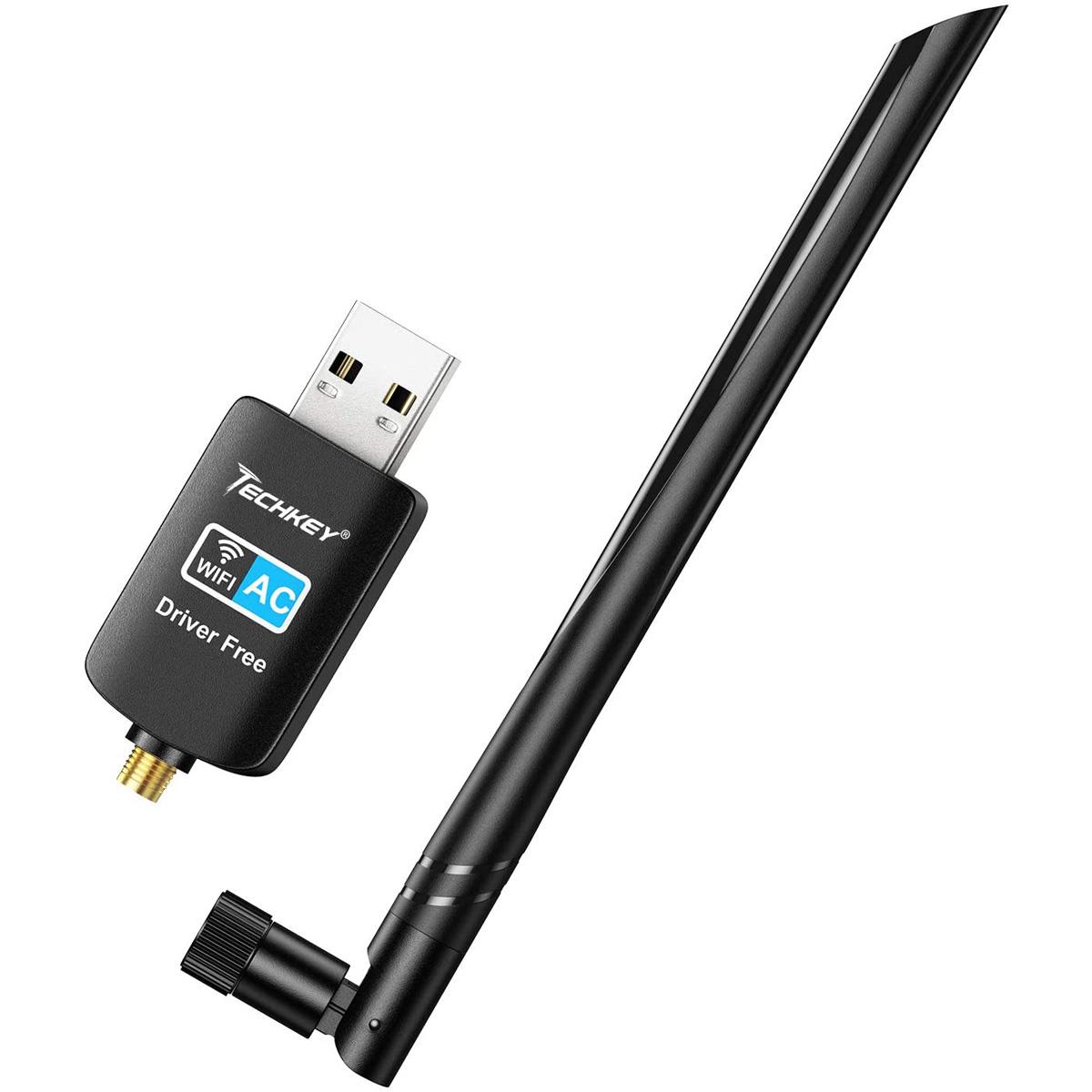 Techkey 600Mbps WiFi Dual Band USB Network Adapter for $6.49