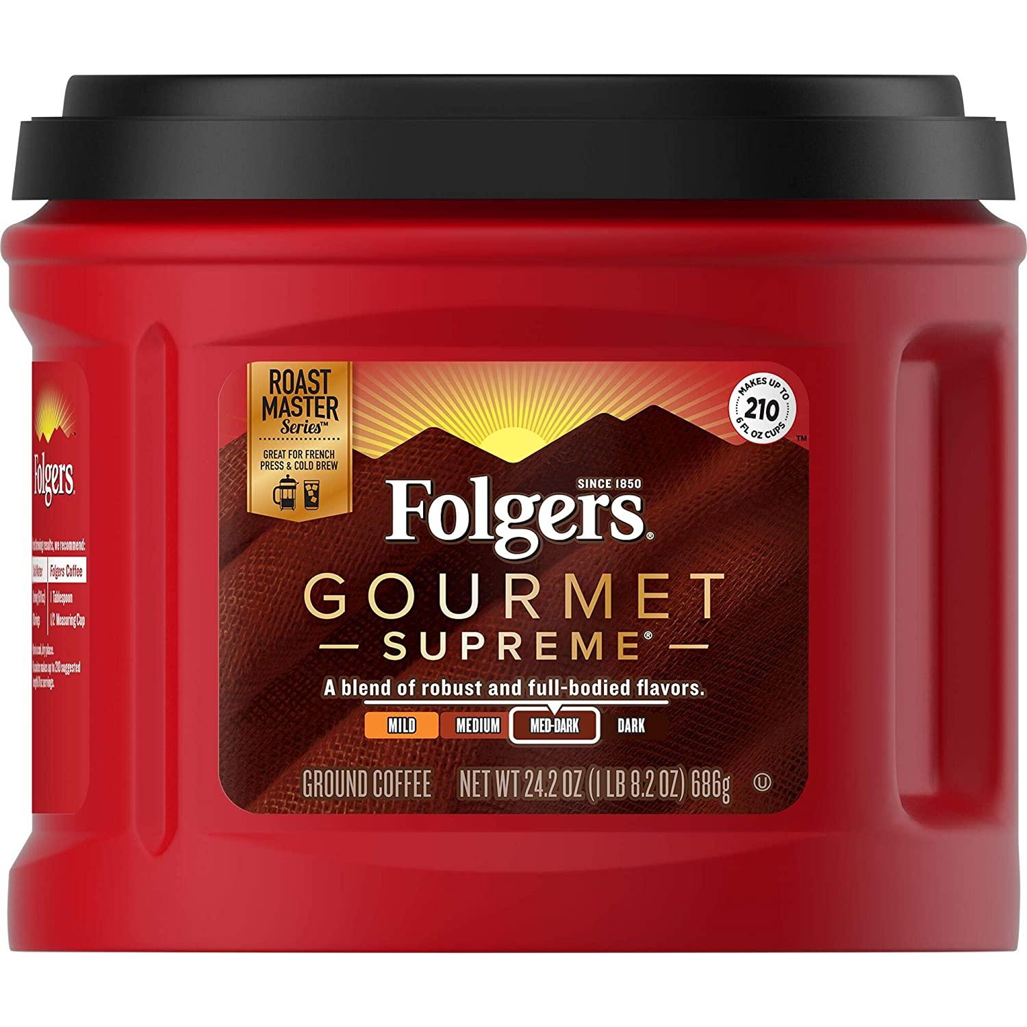 Folgers Gourmet Supreme Ground Coffee for $4.88 Shipped
