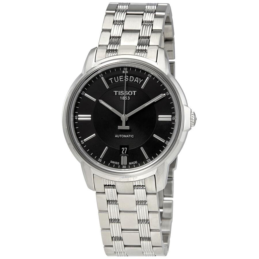 Tissot Mens Automatics III Day Date Black Dial Watch Deals