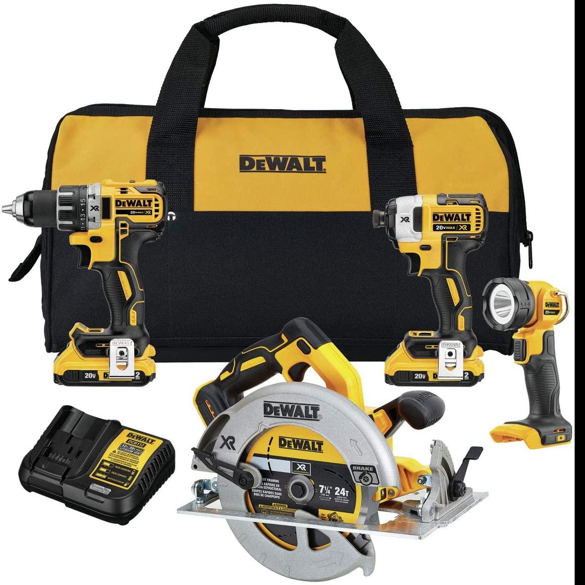 DeWALT 20V MAX XR Cordless Brushless 4-Tool Combo Kit for $299 Shipped