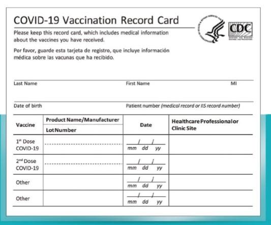 Free Covid-19 Vaccination Record Card Laminated at Office Depot
